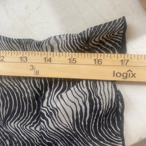 Maggie Barnes Top 2X  Womens Black White Zebra Print Sheer Kimono Cardigan Jacke - Picture 13 of 14